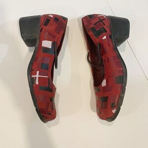 Camper women’s size 6.5 Shoes Heels Slip On Red Leather Lagenlook